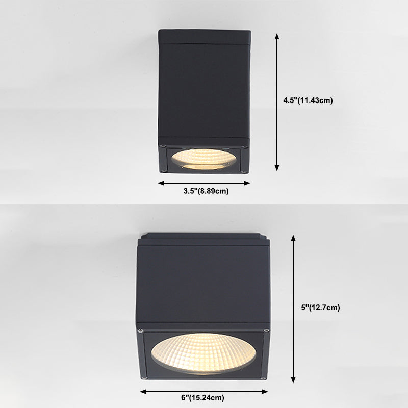1-Light Flush Mount Recessed Lighting Traditional Square Flush Mount Lamp with Acrylic Shade