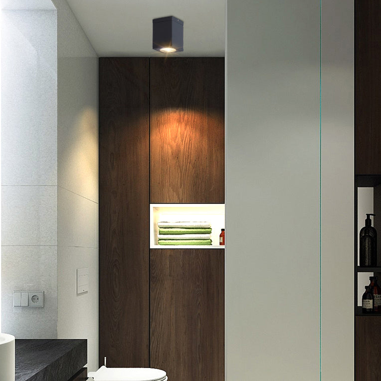 1-Light Flush Mount Recessed Lighting Traditional Square Flush Mount Lamp with Acrylic Shade