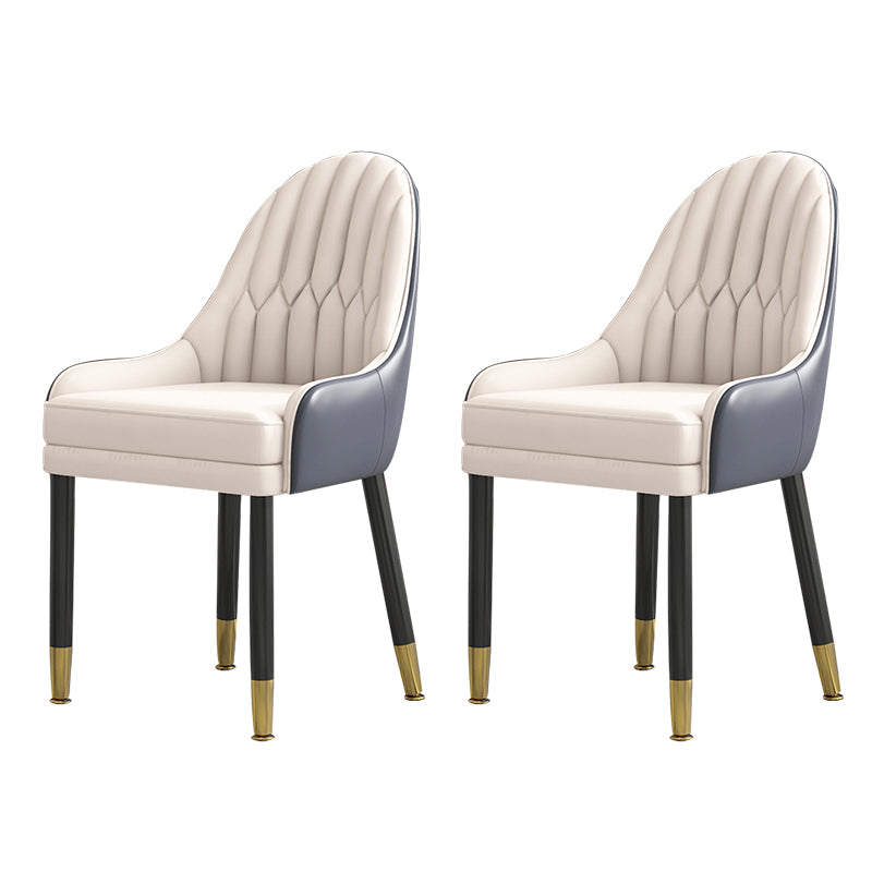 Sillas de comedor de madera Glam, sillas de comedor de piel sintética para uso doméstico (juego de 2)