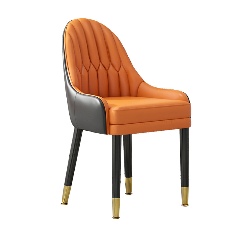 Sillas de comedor de madera Glam, sillas de comedor de piel sintética para uso doméstico (juego de 2)