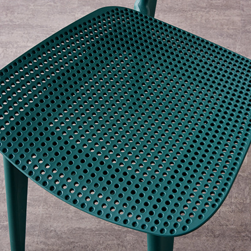 Sillas de comedor escandinavas sin brazos Silla auxiliar de plástico con respaldo abierto (juego de 4)