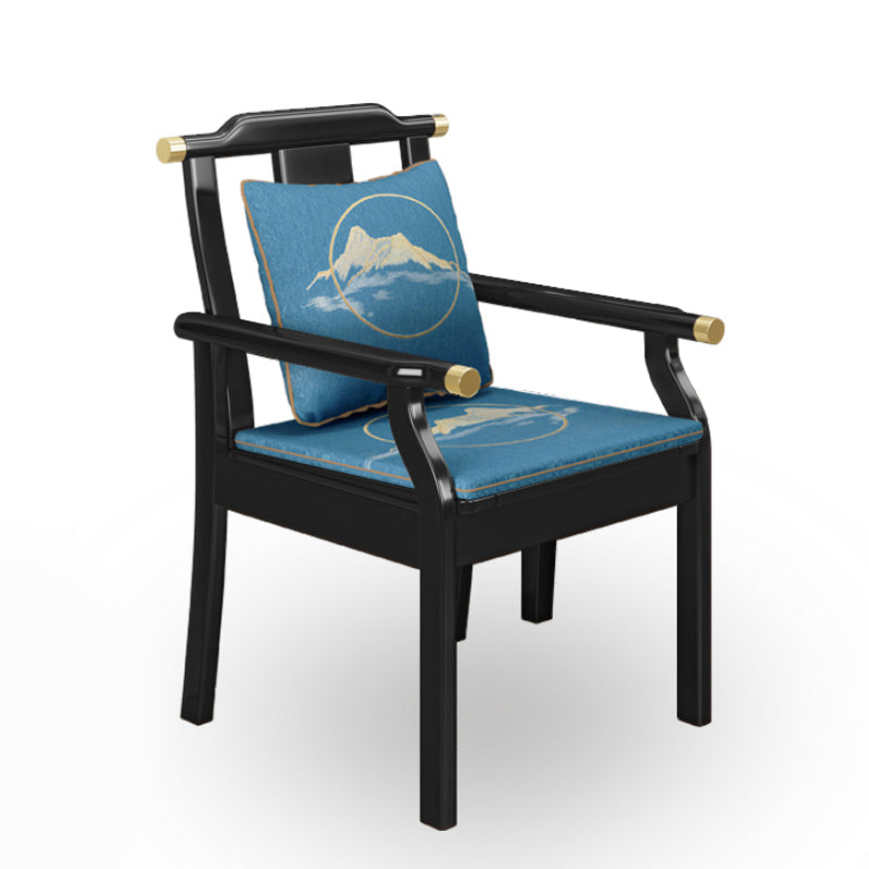 Fauteuil de salle à manger traditionnel avec bras arrière à lattes, chaise de salle à manger simple avec pieds en bois
