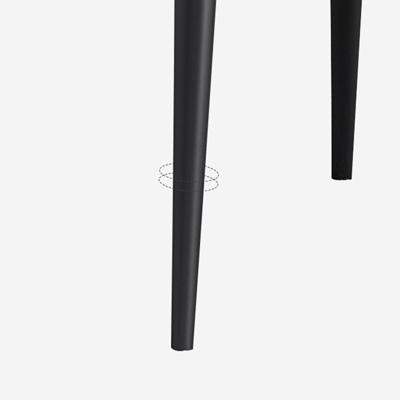 Sillas de comedor de metal contemporáneas, sillas sin brazos de comedor de piel sintética (juego de 4)
