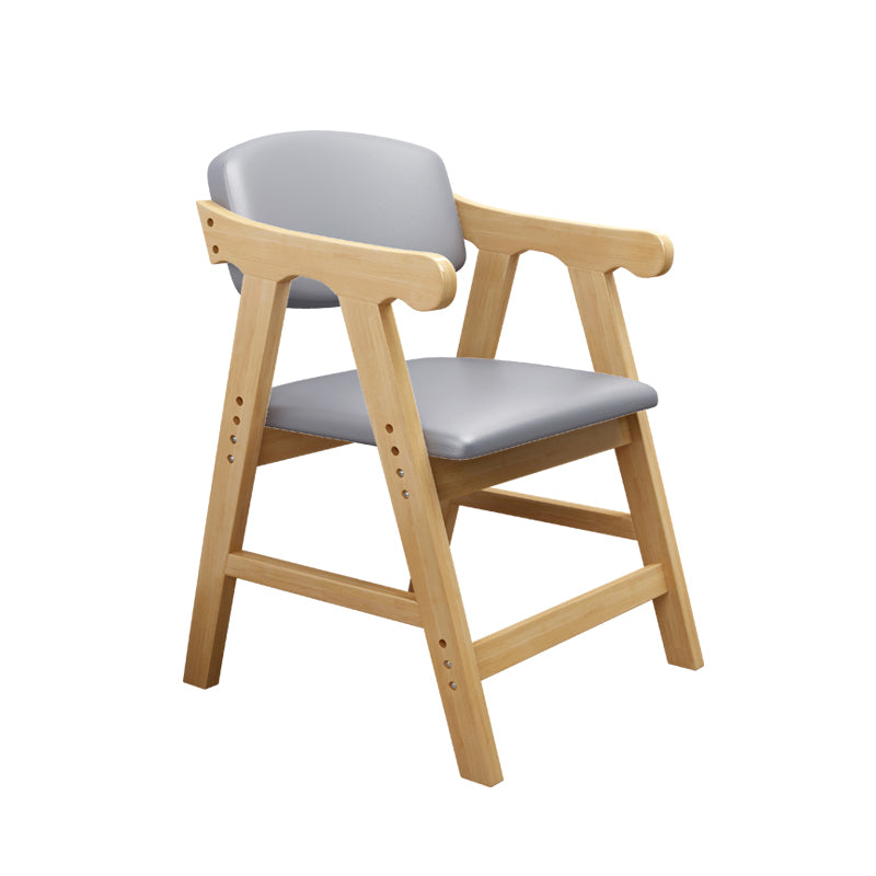 Sillón de comedor con respaldo abierto, brazo tapizado, silla de comedor individual con patas de madera