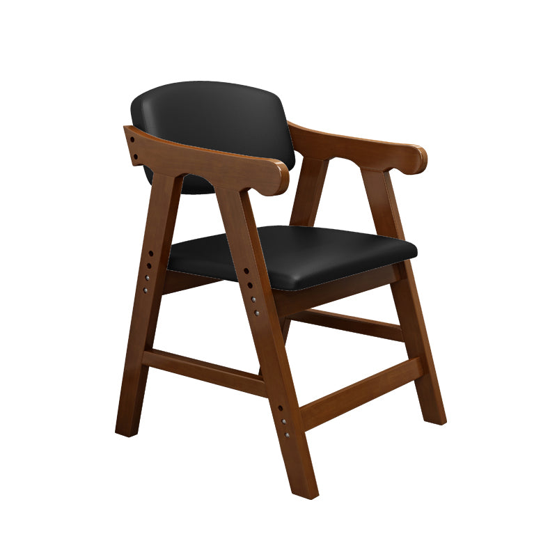 Sillón de comedor con respaldo abierto, brazo tapizado, silla de comedor individual con patas de madera