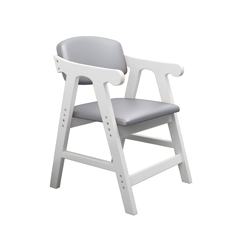 Fauteuil de salle à manger à dossier ouvert, bras rembourré, chaise de salle à manger simple avec pieds en bois