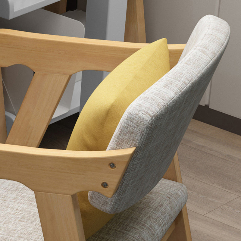 Sillón de comedor con respaldo abierto, brazo tapizado, silla de comedor individual con patas de madera