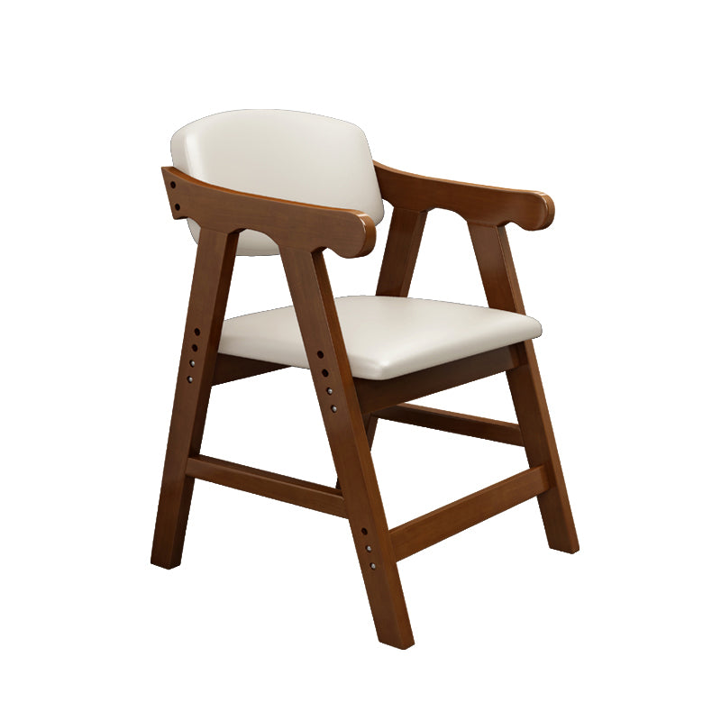 Sillón de comedor con respaldo abierto, brazo tapizado, silla de comedor individual con patas de madera