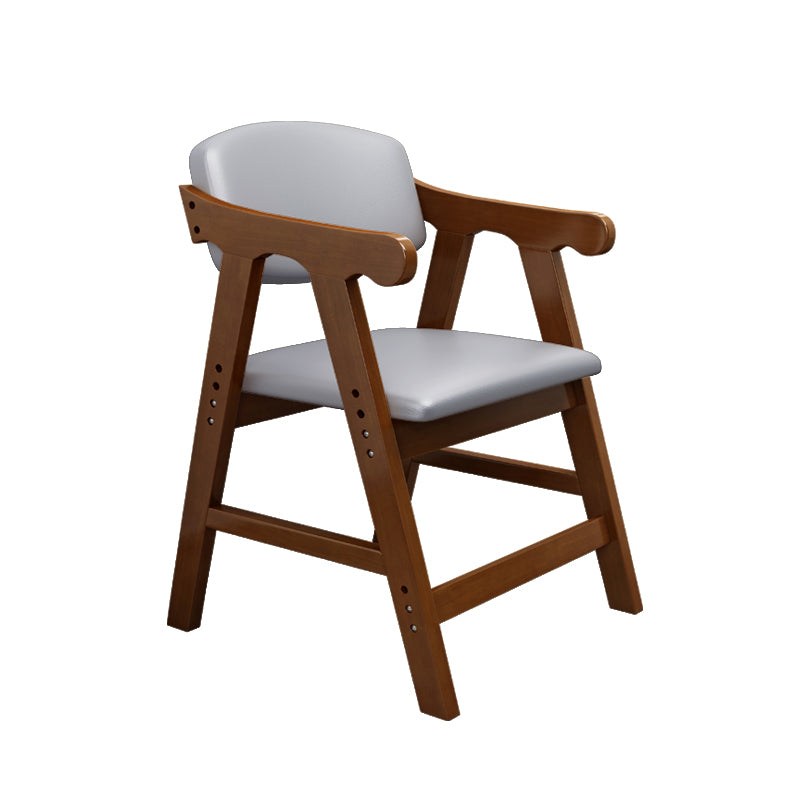 Sillón de comedor con respaldo abierto, brazo tapizado, silla de comedor individual con patas de madera