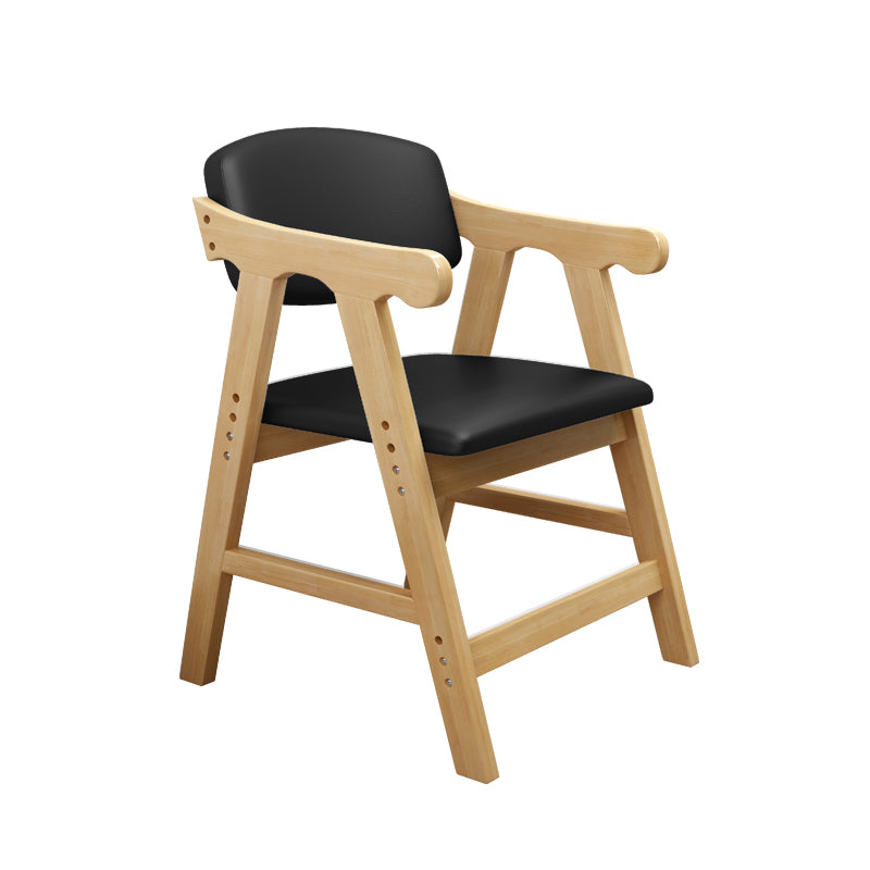 Fauteuil de salle à manger à dossier ouvert, bras rembourré, chaise de salle à manger simple avec pieds en bois
