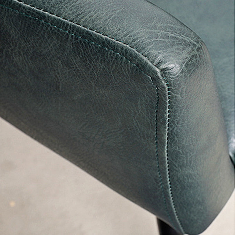 Chaise de salle à manger contemporaine en métal, fauteuil de salle à manger simple en faux cuir