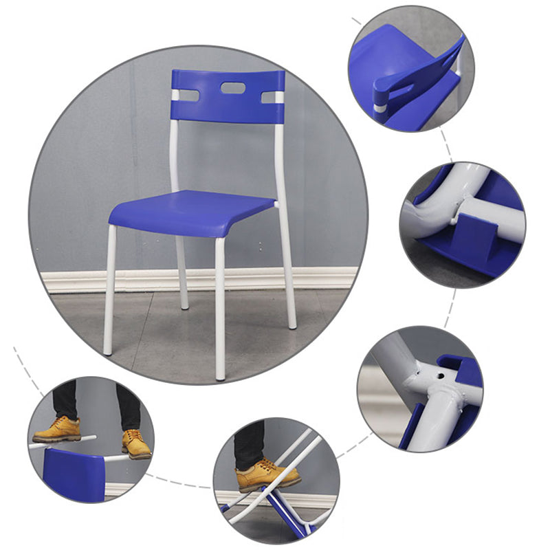 Chaises de salle à manger en plastique contemporaines, chaise sans bras latérale à dossier ouvert pour usage au restaurant