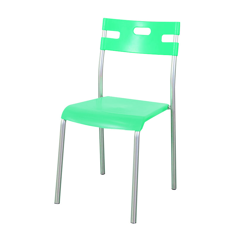 Chaises de salle à manger en plastique contemporaines, chaise sans bras latérale à dossier ouvert pour usage au restaurant
