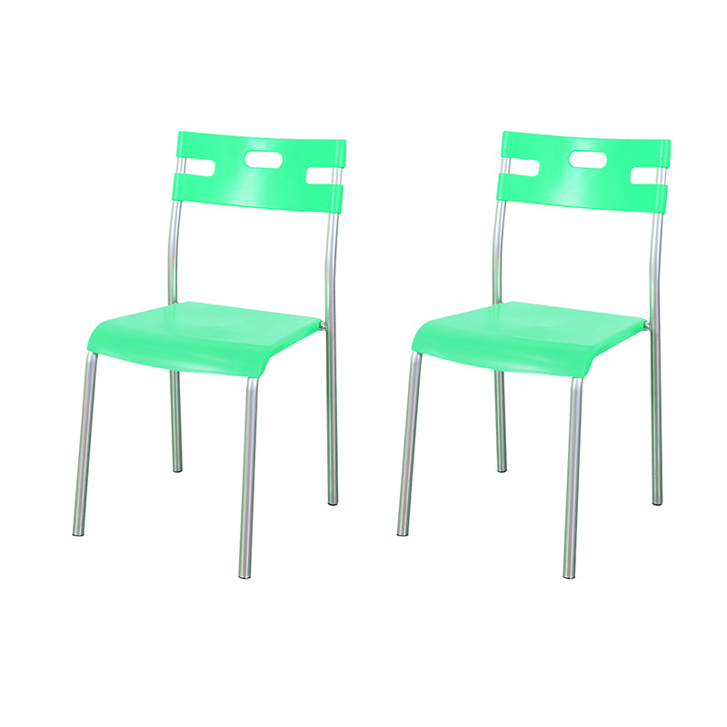 Chaises de salle à manger en plastique contemporaines, chaise sans bras latérale à dossier ouvert pour usage au restaurant