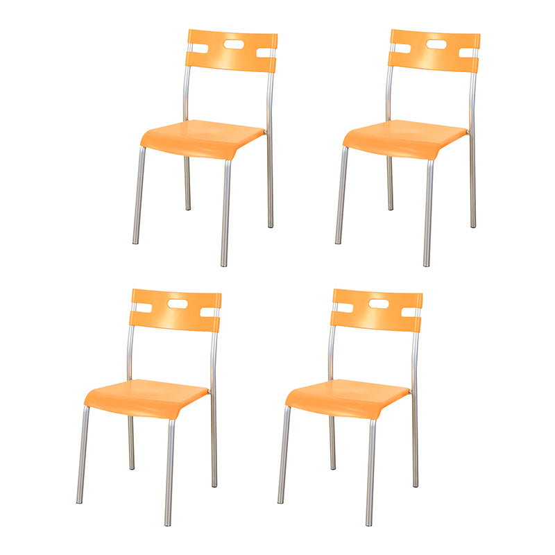 Chaises de salle à manger en plastique contemporaines, chaise sans bras latérale à dossier ouvert pour usage au restaurant