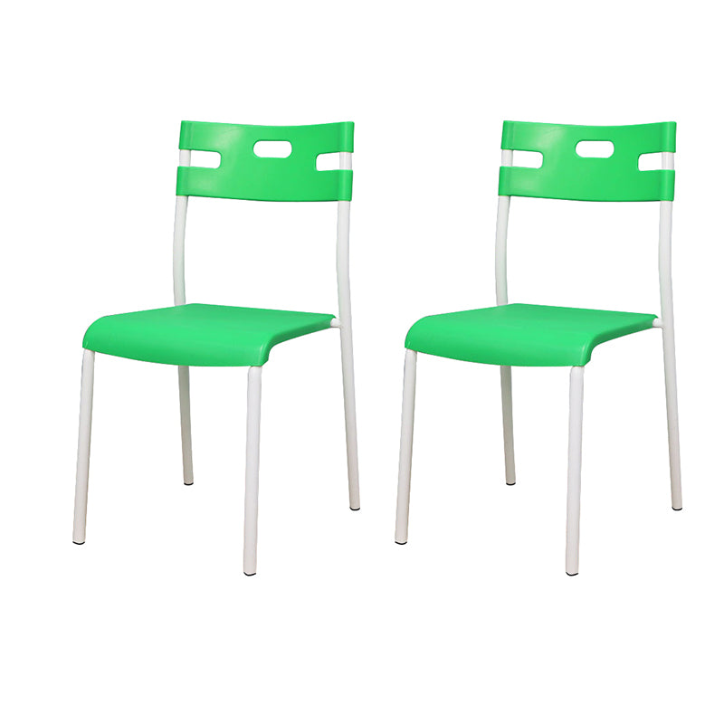 Chaises de salle à manger en plastique contemporaines, chaise sans bras latérale à dossier ouvert pour usage au restaurant