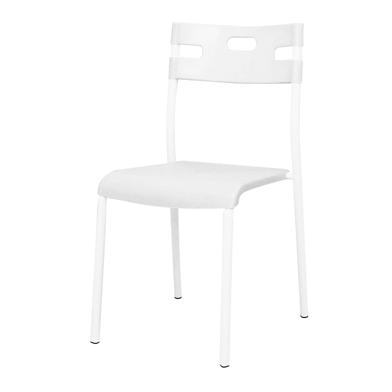 Chaises de salle à manger en plastique contemporaines, chaise sans bras latérale à dossier ouvert pour usage au restaurant