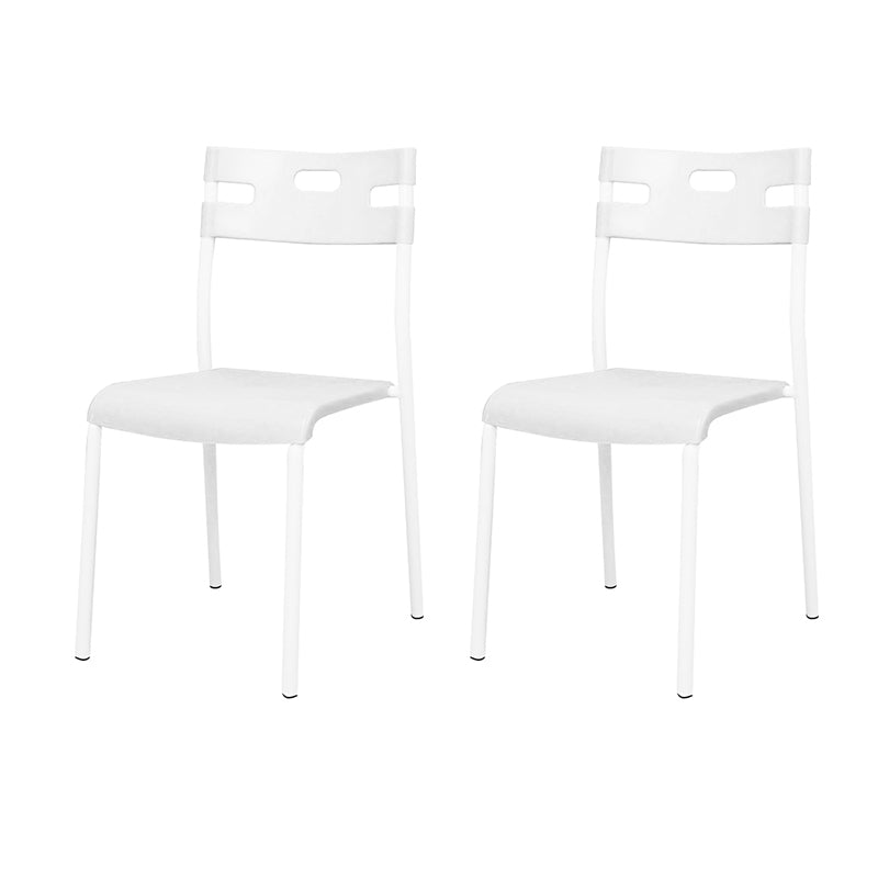 Chaises de salle à manger en plastique contemporaines, chaise sans bras latérale à dossier ouvert pour usage au restaurant
