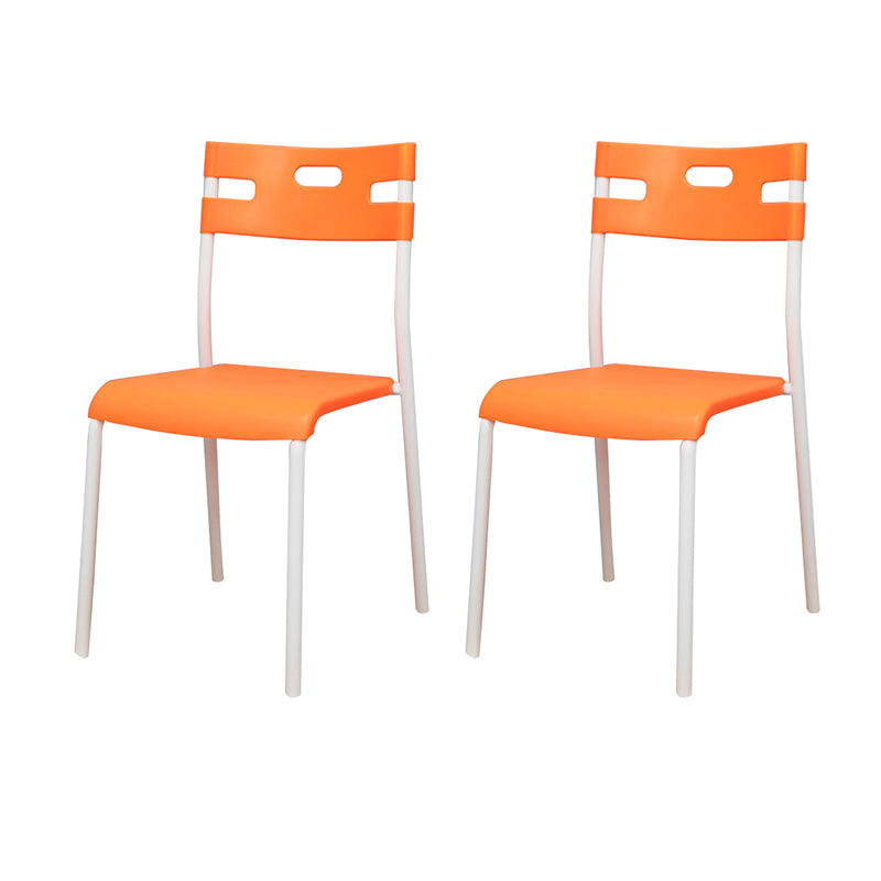 Chaises de salle à manger en plastique contemporaines, chaise sans bras latérale à dossier ouvert pour usage au restaurant