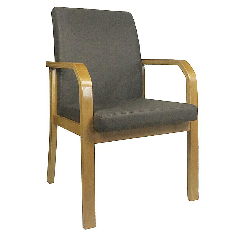 Scandinavian Home Arm Chair Solid Back Wood Upholstered Single Dining Room Chair
