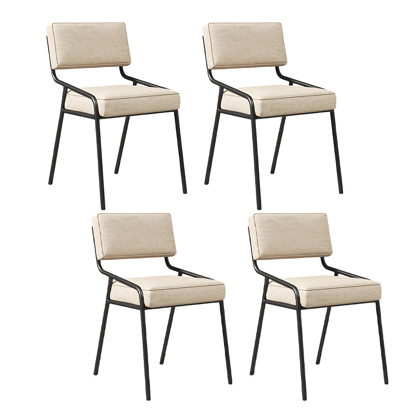 Chaise d'appoint de maison scandinave, chaise de salle à manger à dossier ouvert en métal rembourrée
