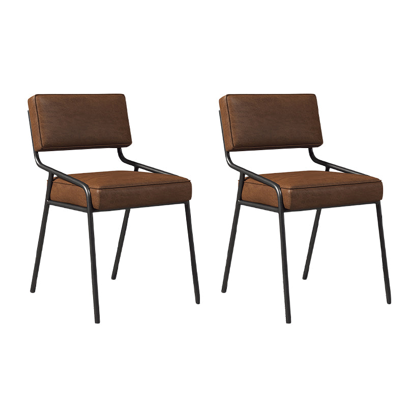 Chaise d'appoint de maison scandinave, chaise de salle à manger à dossier ouvert en métal rembourrée