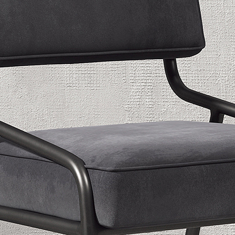 Chaise d'appoint de maison scandinave, chaise de salle à manger à dossier ouvert en métal rembourrée