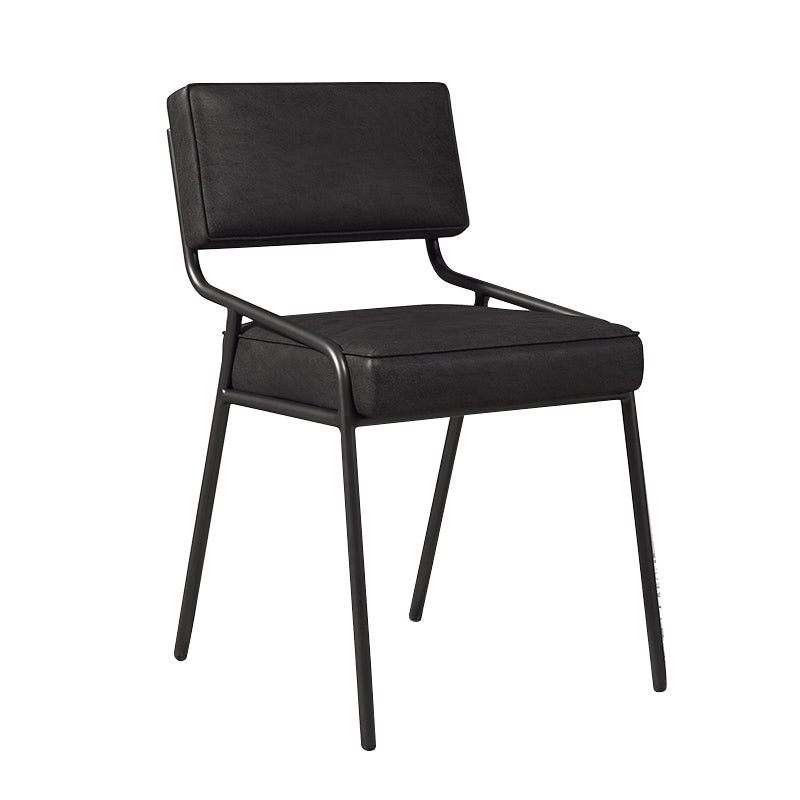 Chaise d'appoint de maison scandinave, chaise de salle à manger à dossier ouvert en métal rembourrée