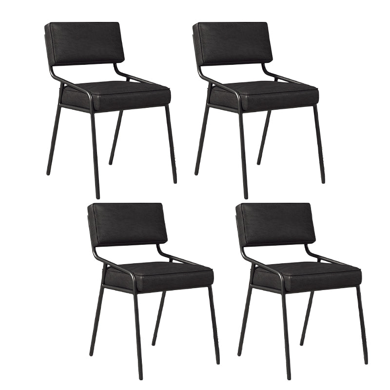 Chaise d'appoint de maison scandinave, chaise de salle à manger à dossier ouvert en métal rembourrée