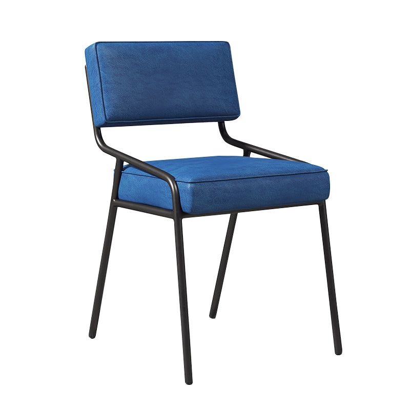 Chaise d'appoint de maison scandinave, chaise de salle à manger à dossier ouvert en métal rembourrée
