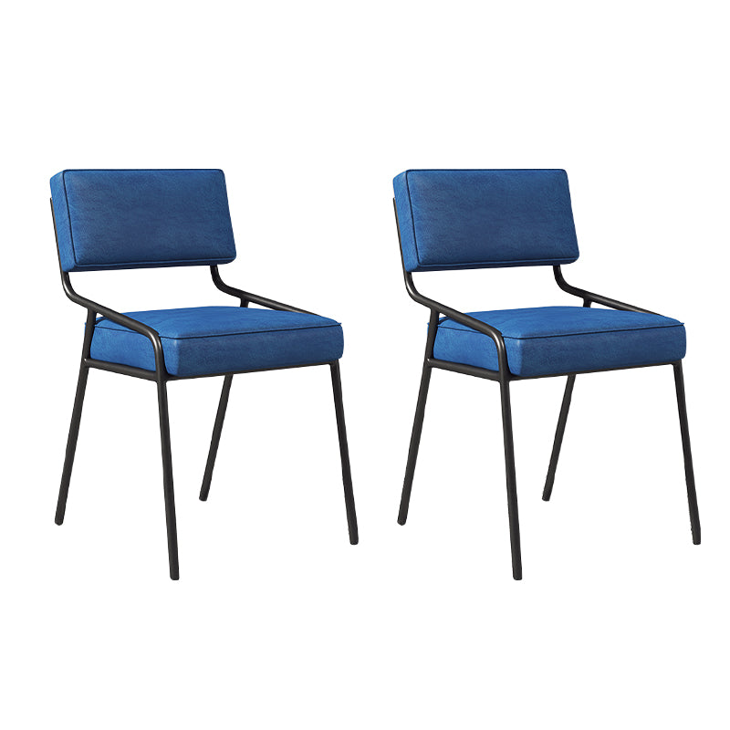 Chaise d'appoint de maison scandinave, chaise de salle à manger à dossier ouvert en métal rembourrée