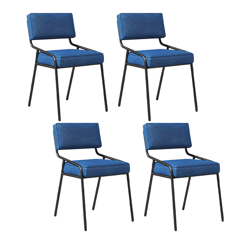 Chaise d'appoint de maison scandinave, chaise de salle à manger à dossier ouvert en métal rembourrée
