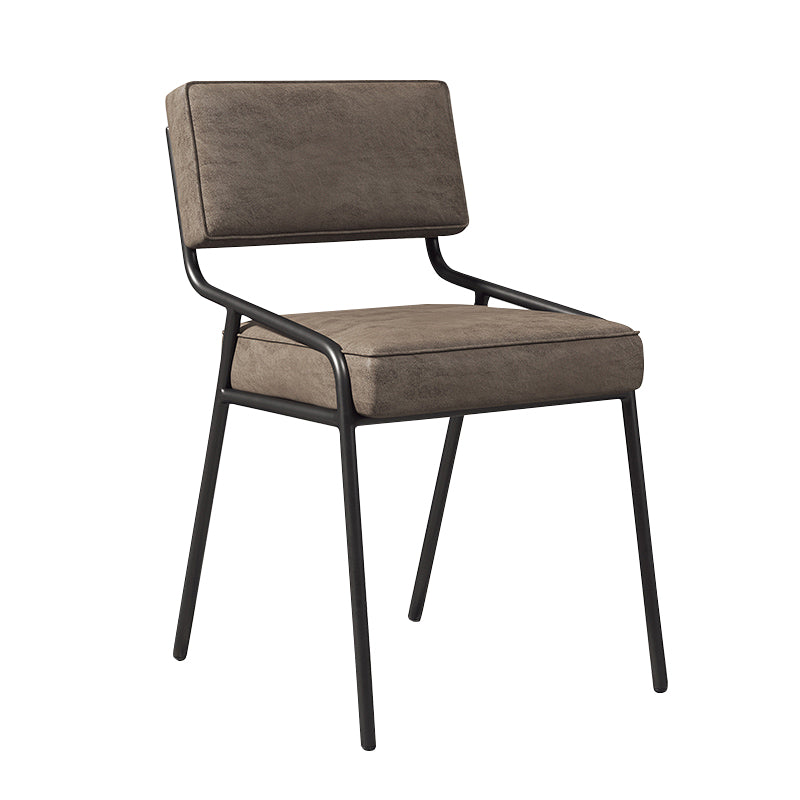 Chaise d'appoint de maison scandinave, chaise de salle à manger à dossier ouvert en métal rembourrée