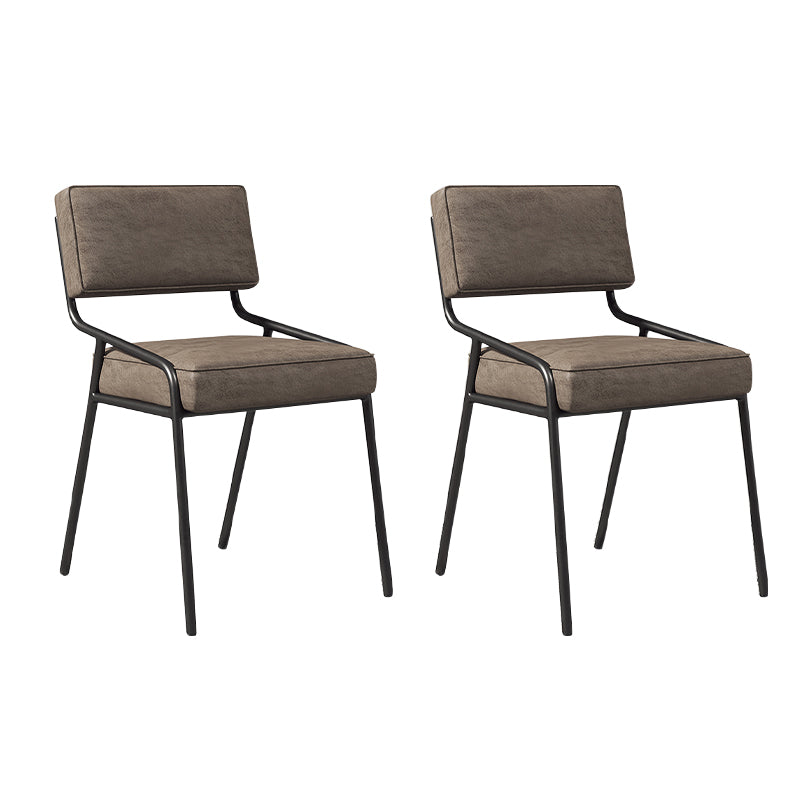 Chaise d'appoint de maison scandinave, chaise de salle à manger à dossier ouvert en métal rembourrée