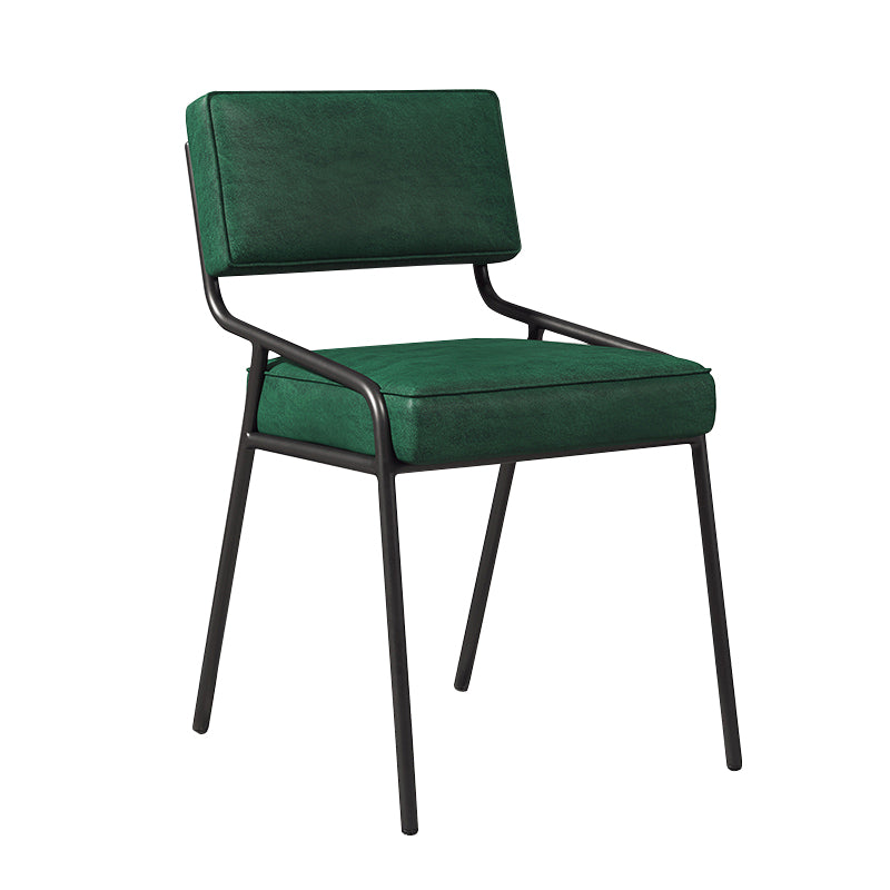 Chaise d'appoint de maison scandinave, chaise de salle à manger à dossier ouvert en métal rembourrée