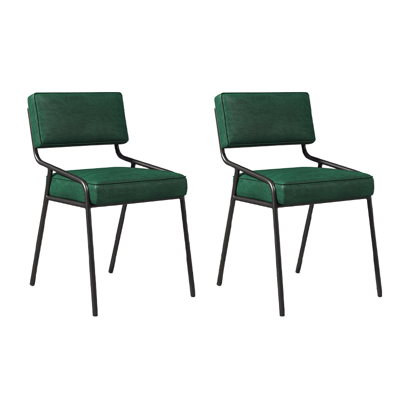 Chaise d'appoint de maison scandinave, chaise de salle à manger à dossier ouvert en métal rembourrée