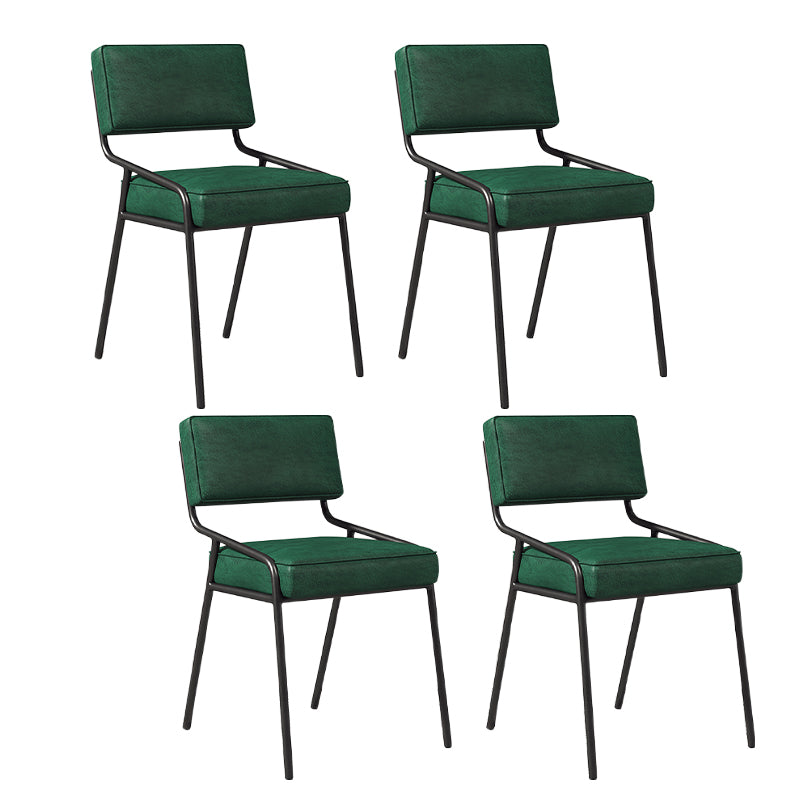 Chaise d'appoint de maison scandinave, chaise de salle à manger à dossier ouvert en métal rembourrée