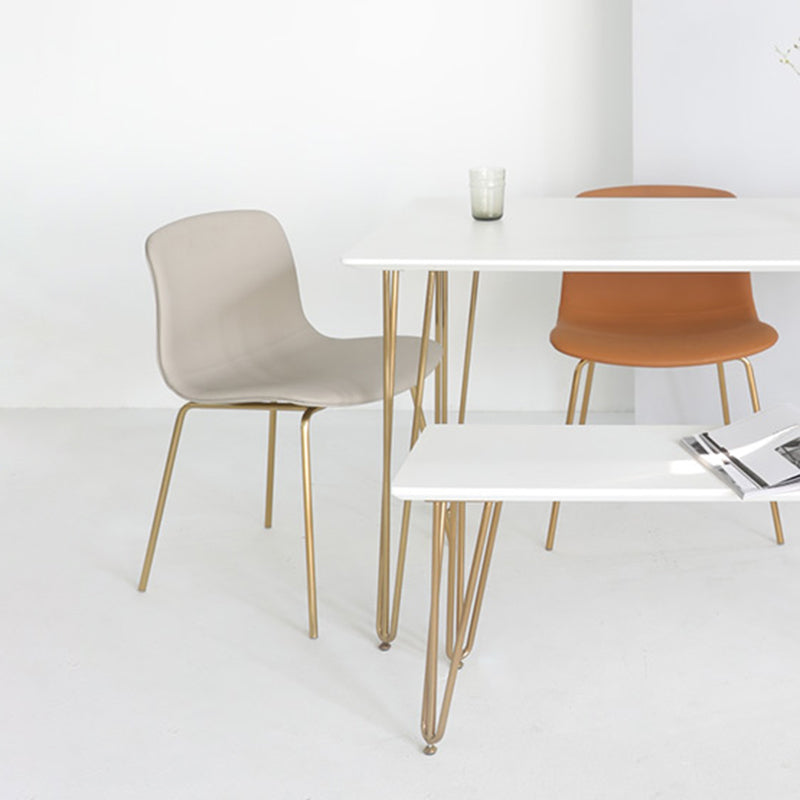 Chaises de salle à manger style contemporain Chaises sans accoudoirs avec pieds en métal