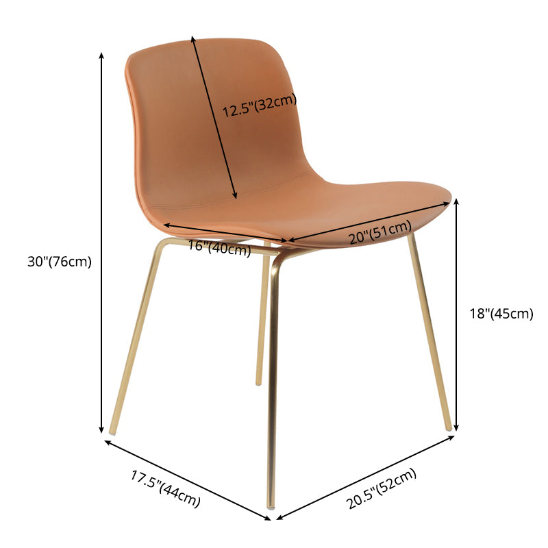 Chaises de salle à manger style contemporain Chaises sans accoudoirs avec pieds en métal