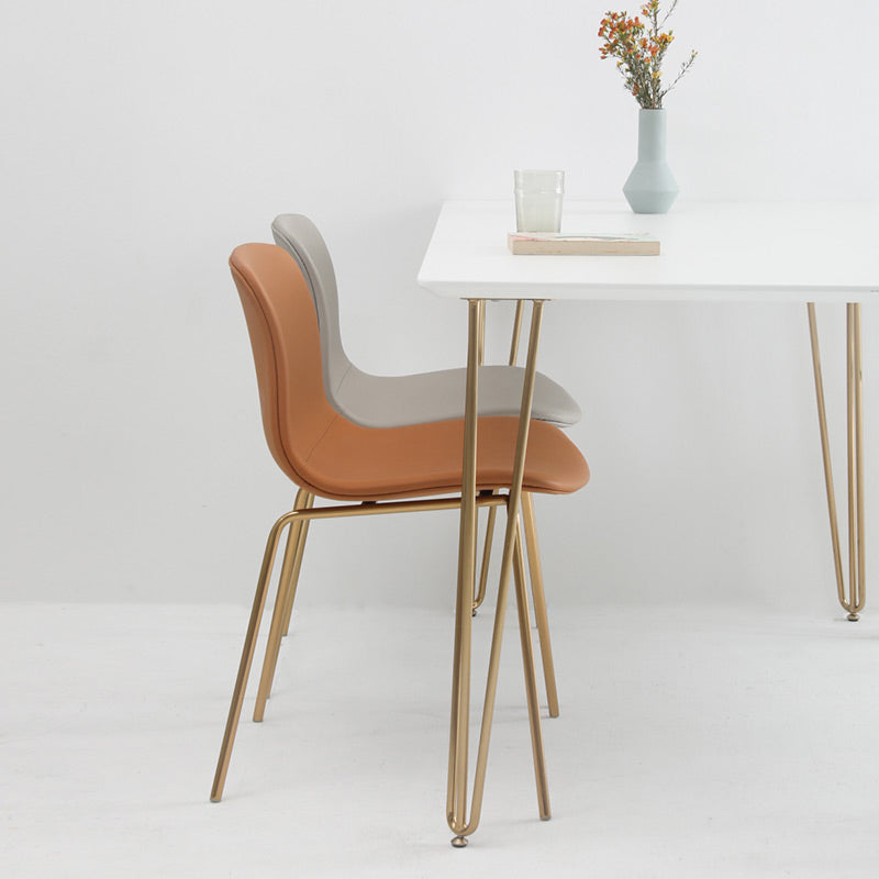 Chaises de salle à manger style contemporain Chaises sans accoudoirs avec pieds en métal