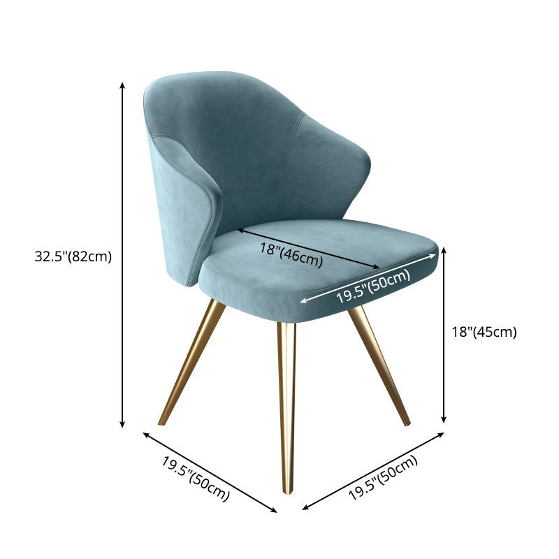 Chaise de salle à manger en métal de style contemporain, chaise latérale à oreilles pour cuisine