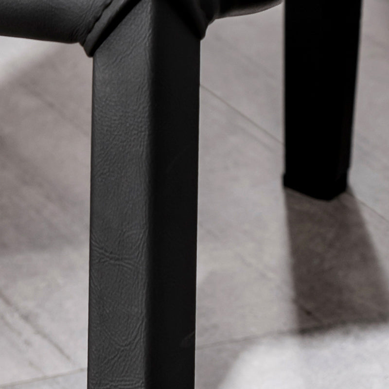 Chaise d'appoint de style moderne pour la maison, chaise de salle à manger rembourrée en métal à dossier solide (Ensemble de 2)