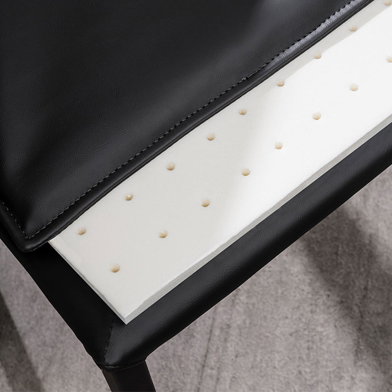 Chaise d'appoint de style moderne pour la maison, chaise de salle à manger rembourrée en métal à dossier solide (Ensemble de 2)