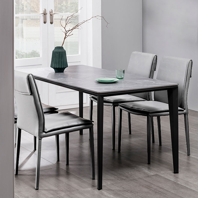 Chaise d'appoint de style moderne pour la maison, chaise de salle à manger rembourrée en métal à dossier solide (Ensemble de 2)