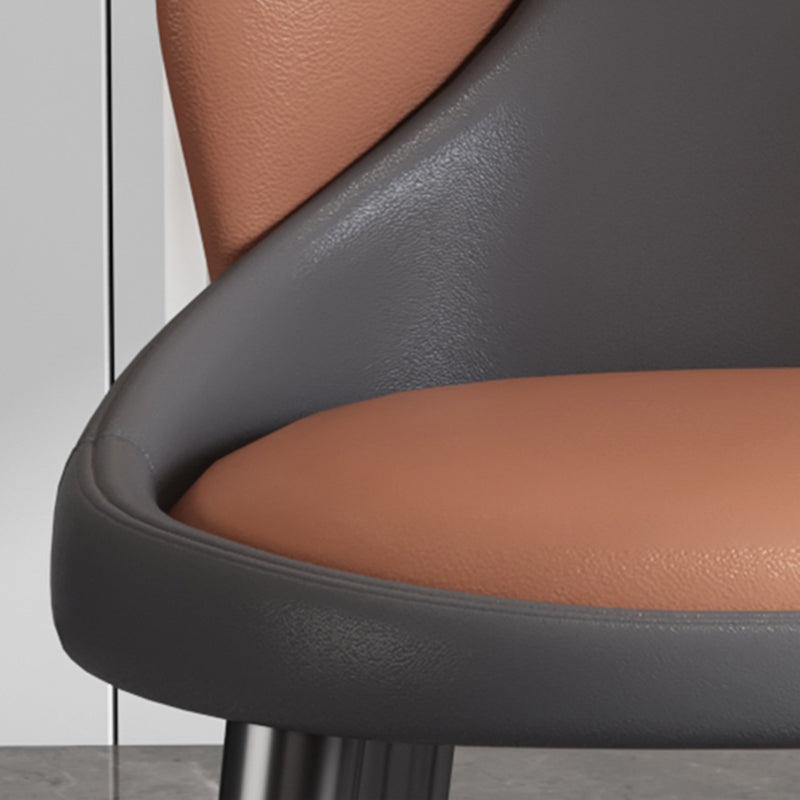Chaise d'appoint de style moderne, chaise de salle à manger rembourrée en métal à dossier solide (Ensemble de 2)
