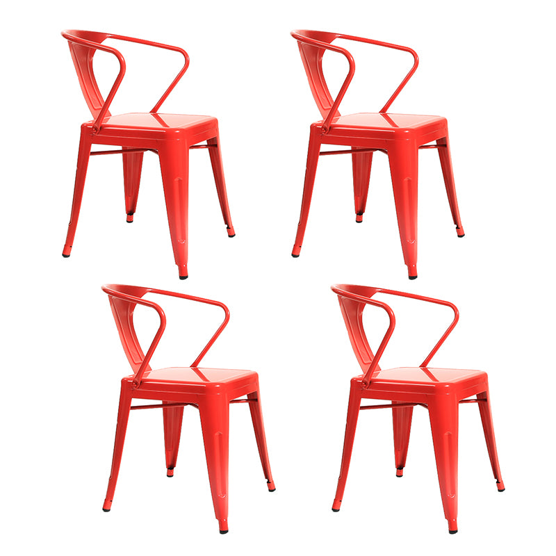 Industrial Dining Armchairs with Metal Legs Slat Back Dining Arm Chair for Coffee Bar
