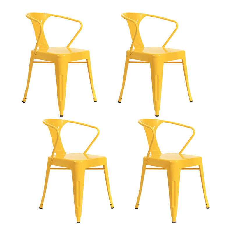 Industrial Dining Armchairs with Metal Legs Slat Back Dining Arm Chair for Coffee Bar