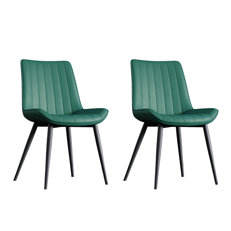 Home Scandinavian Arm Chair Upholstered Solid Back Metal Dining Room Chair