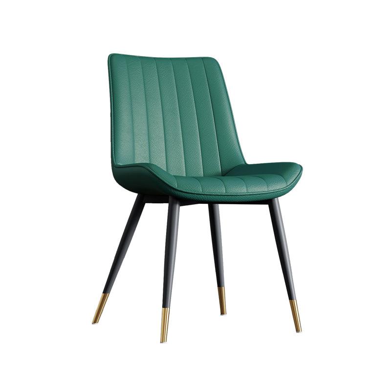 Home Scandinavian Arm Chair Upholstered Solid Back Metal Dining Room Chair