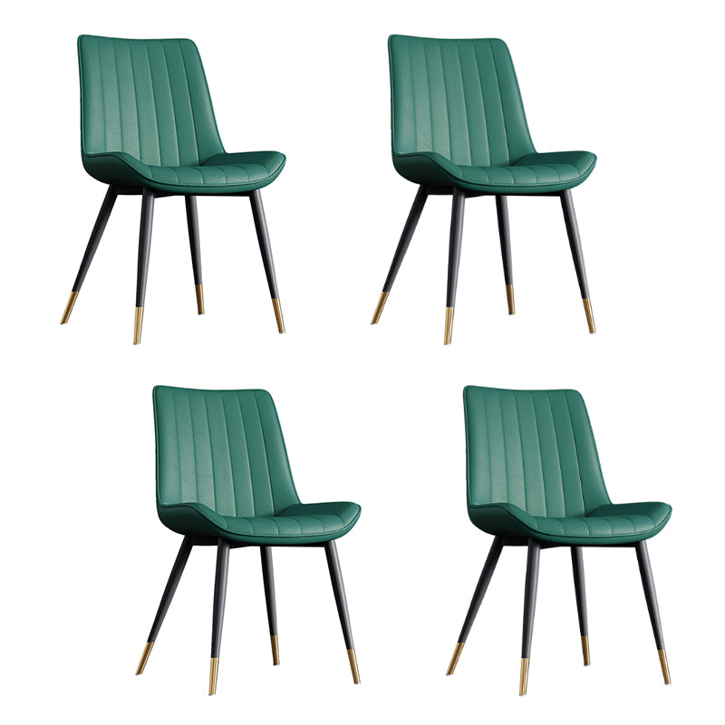 Home Scandinavian Arm Chair Upholstered Solid Back Metal Dining Room Chair